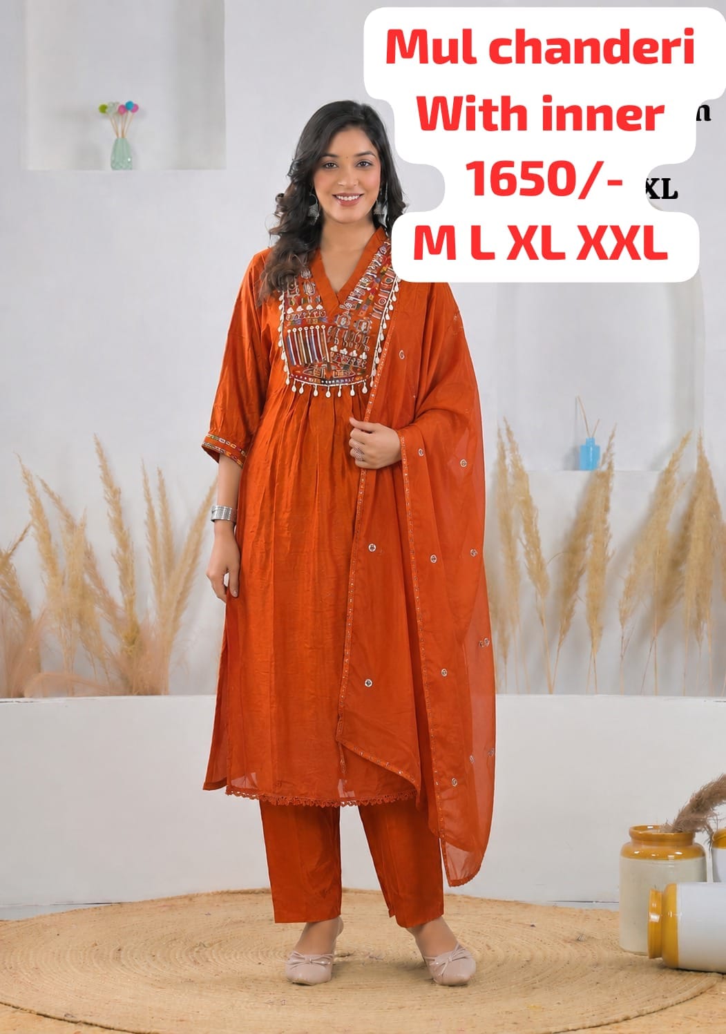 Mul chanderi with lining