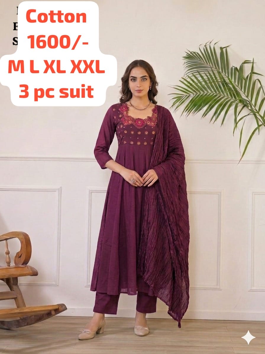 Cotton 3 pc suit
